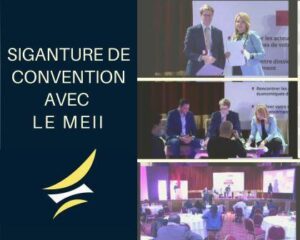Lire la suite à propos de l’article Signature de convention de collaboration entre les centre d&rsquo;affaires du centre et le MEII